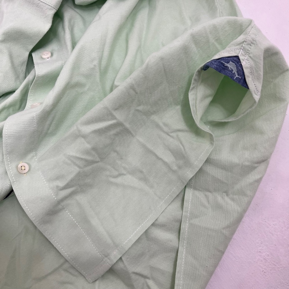 Tommy Bahama Men’s‎ L Lime Green Stretch Shirt Long Sleeve Tropical Casual - Picture 6 of 10